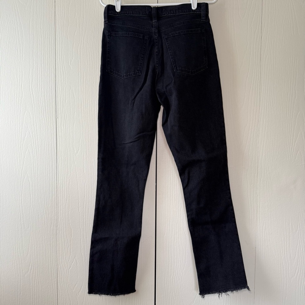 Abercrombie & Fitch Skinny High Rise Split Front Jeans In Washed Black Size 8 - Picture 8 of 9